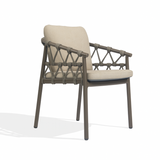 4 Seasons Outdoor Piacenza 6-seat dining set with Manolo 180cm ceramic top table and Terre metal dining chairs.