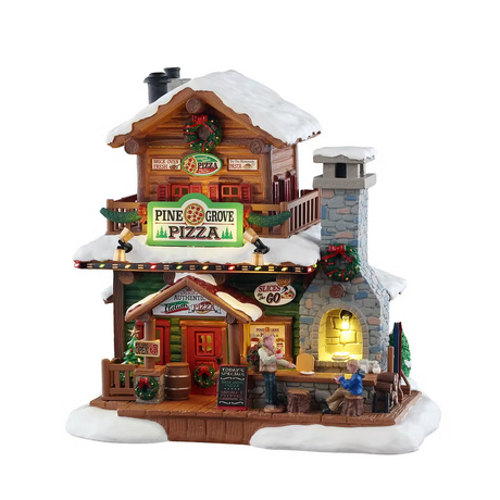Pine Grove Pizza B/O (4.5V) Lemax Christmas Village Illuminated Building - Mill Race Garden Centre