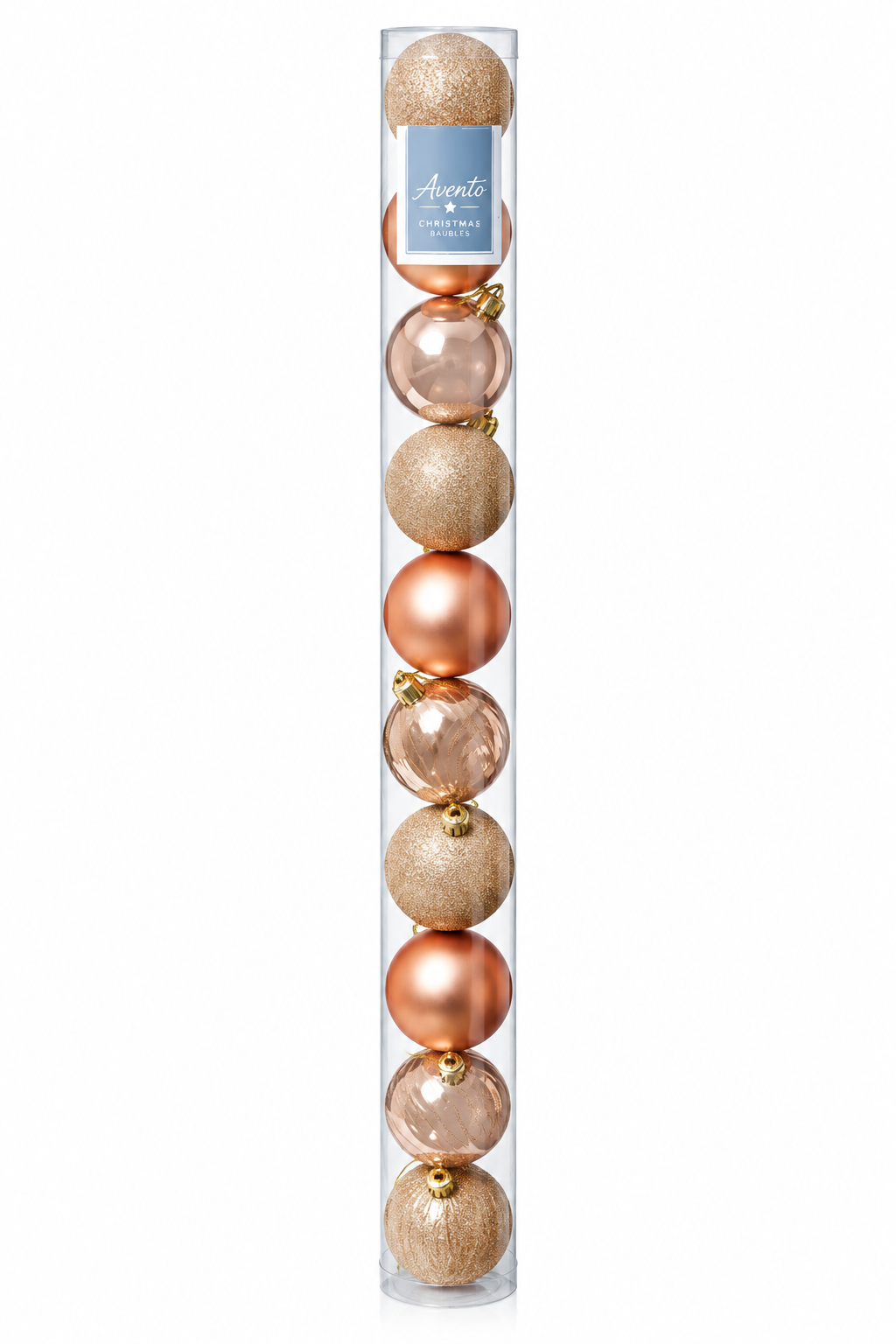 Premier Decorations 10 Pack 60mm Rose Gold Shatterproof Christmas Baubles – Mixed Finish