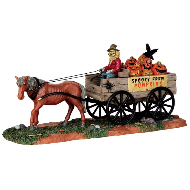 Pumpkin Wagon Lemax Spooky Town Table Accent - Mill Race Garden Centre