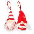 Red and white gnome Christmas tree decoration by Decoris featuring a festive gonk figure for holiday decor.