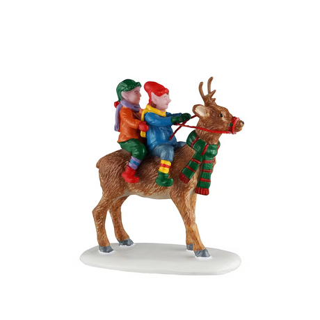 Reindeer Rides Lemax Christmas Village Figurine - Mill Race Garden Centre