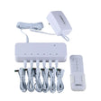 Lemax remote control box with white design and changeable plug, includes 4.5V 2000mA adaptor for accessories.