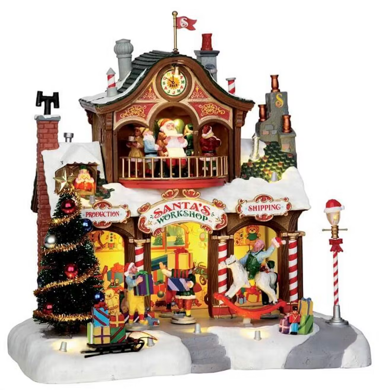 Santas Workshop Lemax Christmas Village Illuminated Building - Mill Race Garden Centre