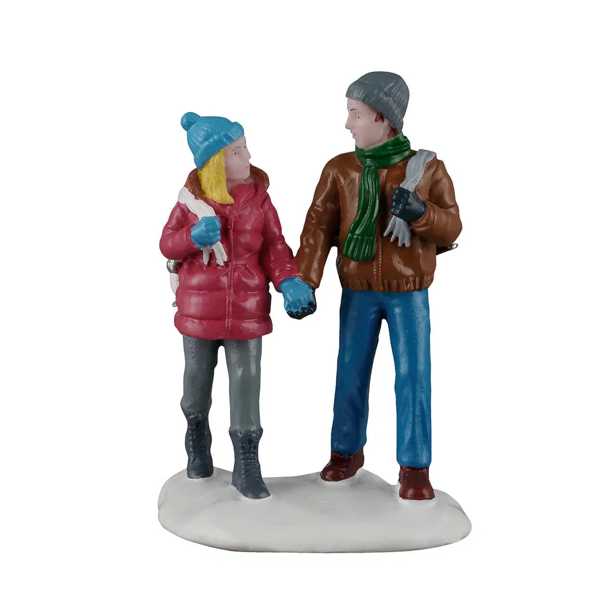 Lemax Skating Date Christmas Village figurine featuring a couple ice skating in festive holiday scene
