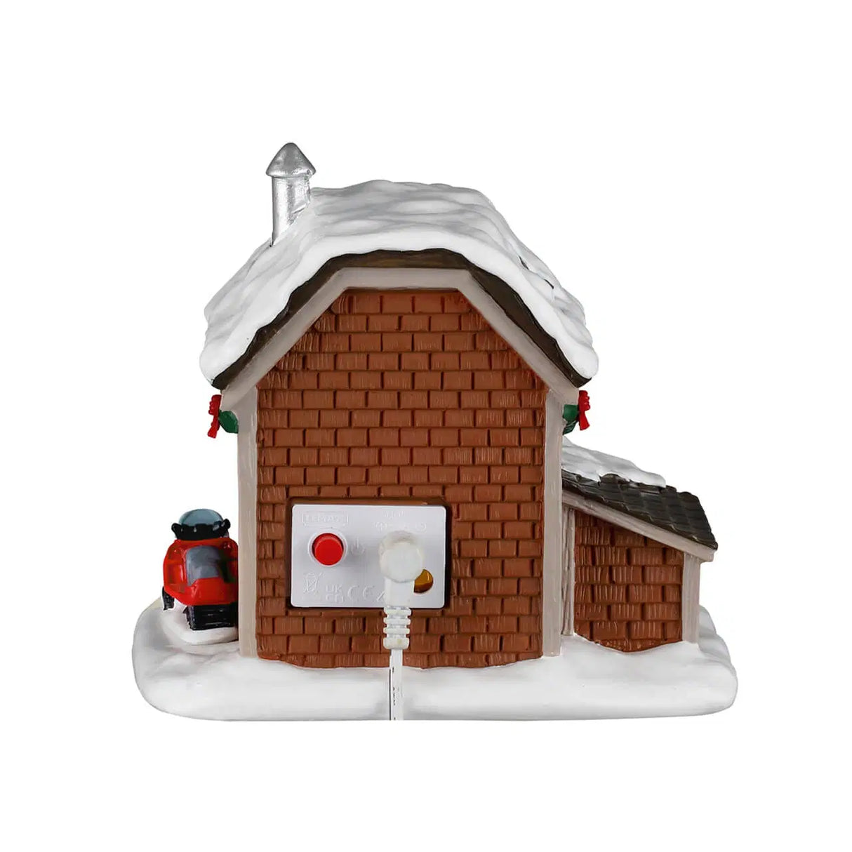Lemax Ski Patrol Summit Station Christmas Village table accent featuring a snowy mountain rescue scene with skiers and rescue equipment.