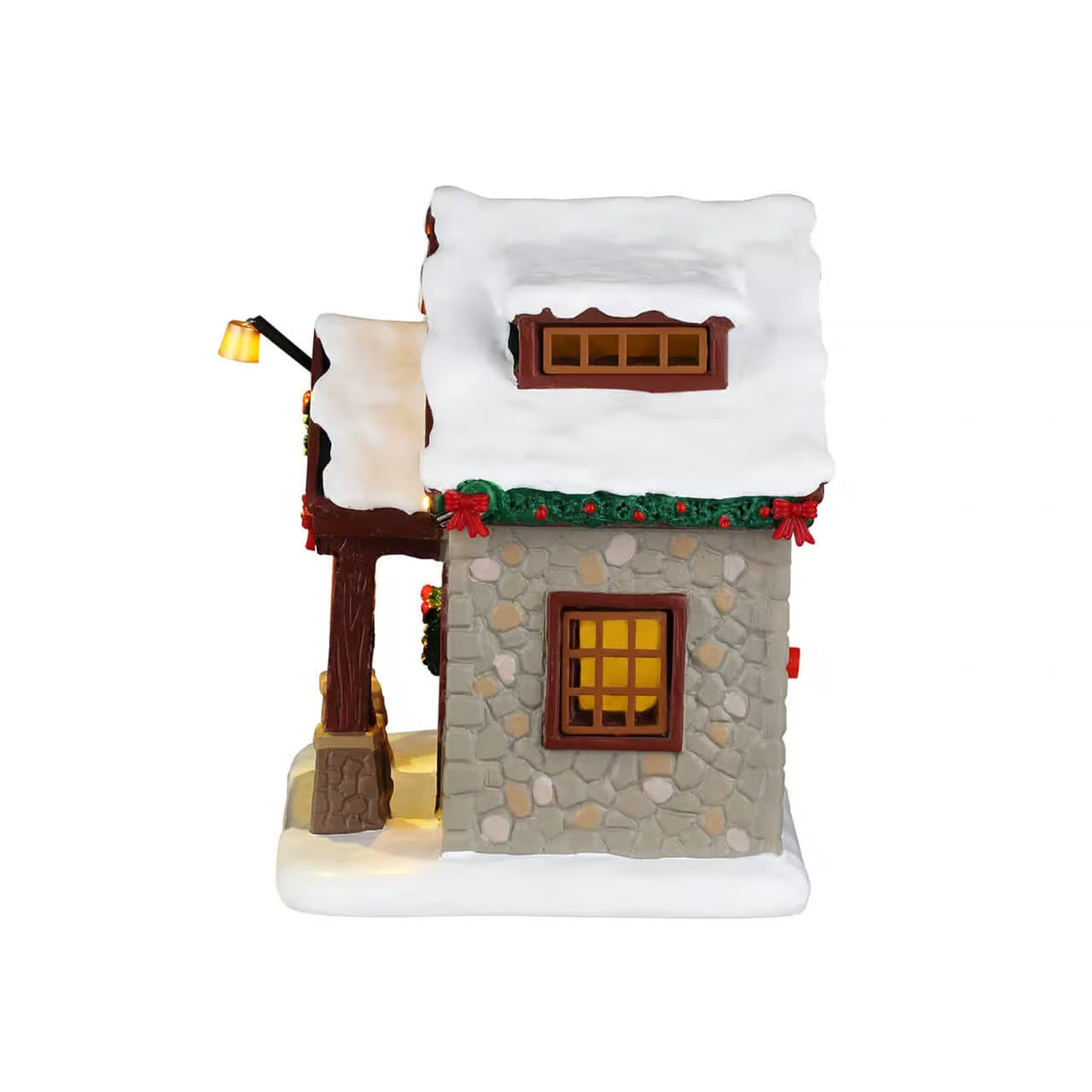 Lemax Ski Shop Christmas Village table accent featuring a festive ski shop scene with holiday decorations and snow details.