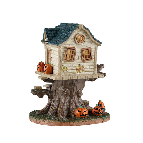 Lemax Spooky Town Skull Tree House table accent with spooky tree design, perfect for Halloween Halloween display.