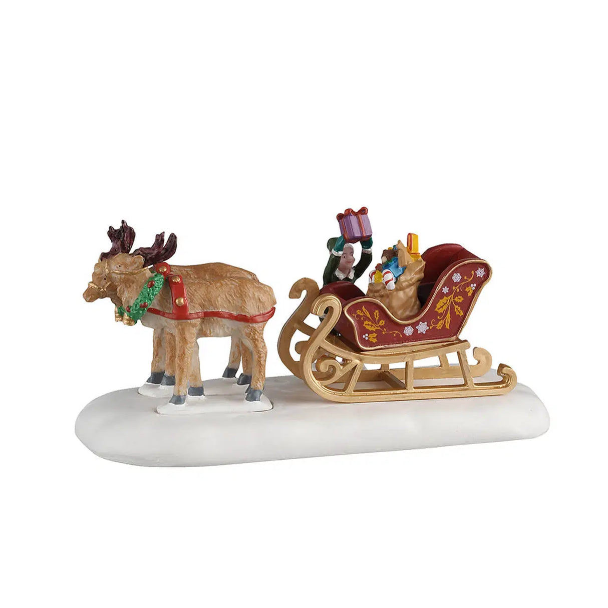 Lemax Christmas Village sled of toys table accent with miniature decorative sled and toy figures for holiday display