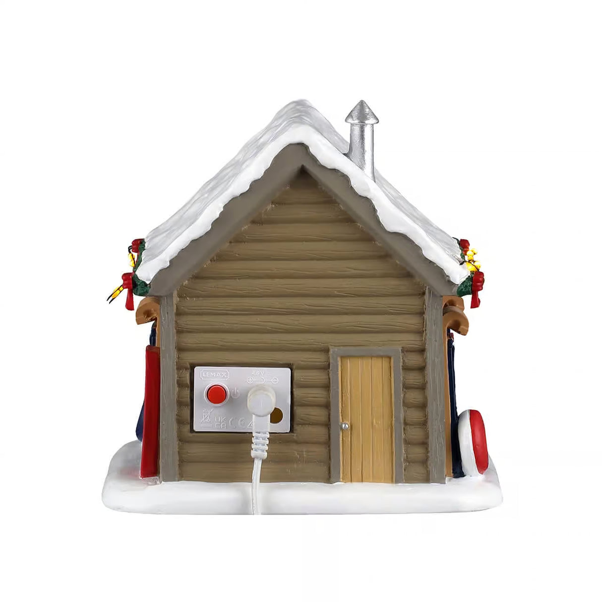 Lemax Slopeside Sled Rental Christmas Village table accent with miniature sled and winter scene details.