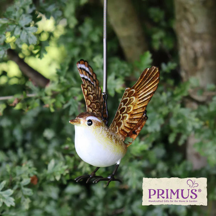 Small Metal Hanging Wren by Primus - Mill Race Garden Centre