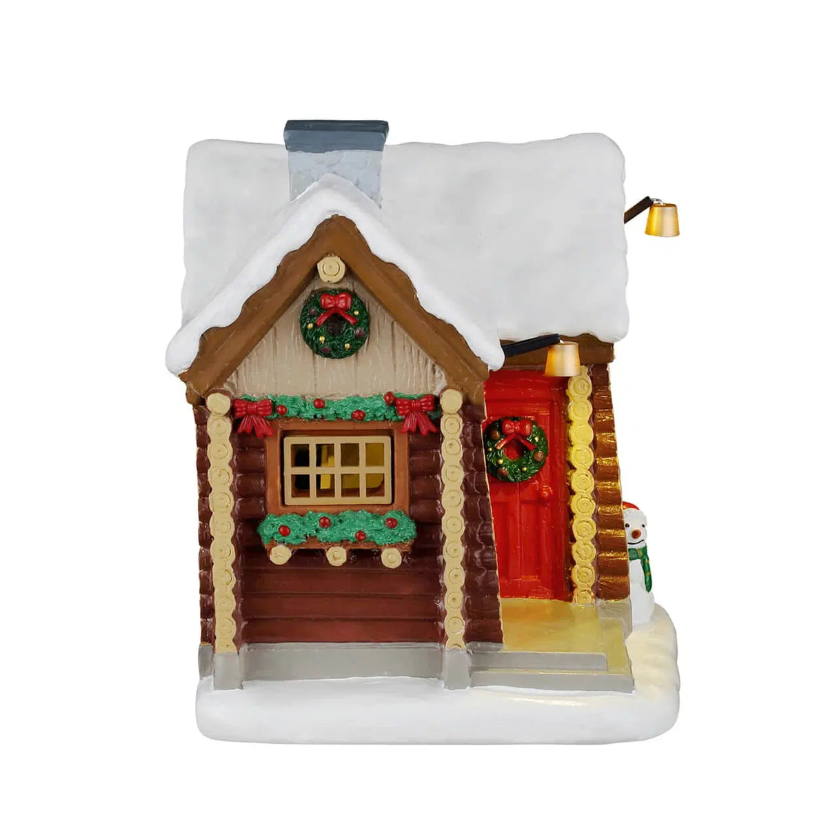 Lemax Snowshoe Cabin Christmas Village table accent featuring a cozy snowshoe cabin scene for holiday decorations