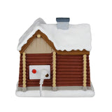 Lemax Snowshoe Cabin Christmas Village table accent with detailed snow-covered cabin and winter scene decor.