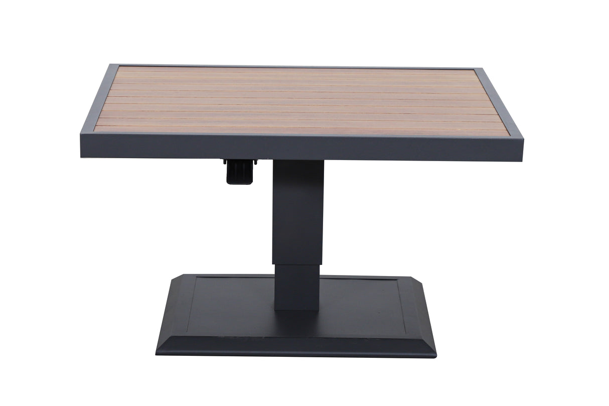 Hartman Sonas square casual dining set with aluminium garden furniture and adjustable table, perfect for outdoor patio seating.