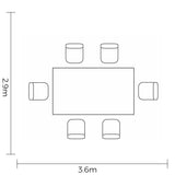 Hartman Sonas 6-seat rectangular aluminium dining set with matching chairs, suitable for outdoor garden dining spaces.