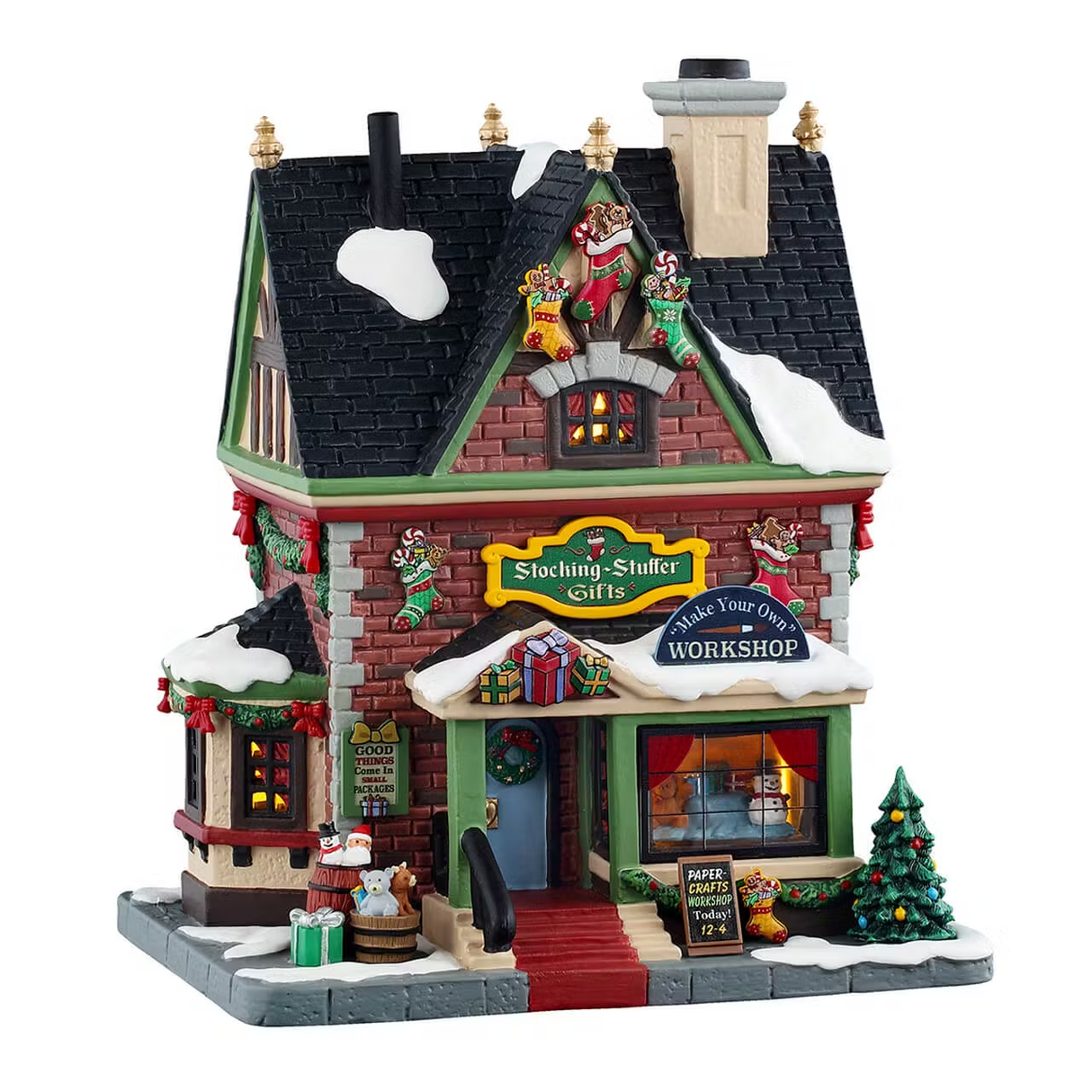 Stocking Stuffer Gifts Incl. Adaptor 100 Ma (White) Lemax Christmas Village Illuminated Building - Mill Race Garden Centre