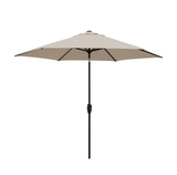 Kettler 2.5m stone canopy parasol with wind-up mechanism, auto tilt, and night cover, ideal for outdoor shading.