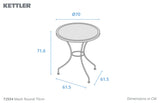 Kettler Caredo Bistro Set with round 70cm metal mesh table and matching chairs, outdoor patio furniture by Kettler.