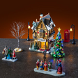 Lemax Tannenbaum Christmas Shoppe set with white house and adaptor, part of Lemax Christmas Village House Sets collection