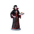 Lemax Spooky Town The Count's Candy figurine with a vampire character holding a basket of candy for Halloween display.