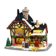 Lemax Creative Cottage illuminated Christmas village building with 4.5V 100mA adapter, detailed festive holiday scene.