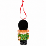 TimStor Christmas Mouse Soldier Polyresin Tree Hanging Ornament (11 cm) – Guard Mouse in Green Uniform with Tall Black Hat & Gold Bell