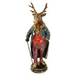 Gold and red WERNS Deer Gentleman ornament with walking stick, decorative indoor ornament from Werner Vob.