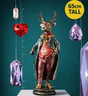 Gold and red WERNS® Deer Gentleman ornament with walking stick, decorative indoor holiday ornament by Werner Vob.