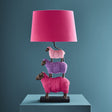 Colorful pink sheep-shaped table lamp by WERNS® in polyresin, ideal for luxury home indoor lighting decor.