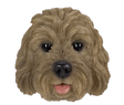 Brown Cockapoo resin magnet ornament by Vivid Arts, featuring a detailed and colorful dog design for home or outdoor decor.
