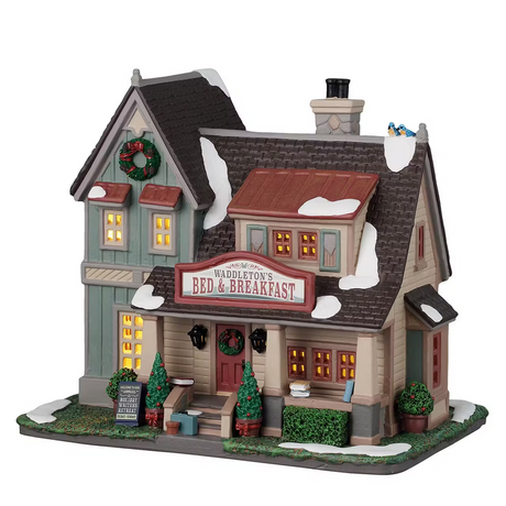 Waddleton's Bed & Breakfast Incl. Adaptor 100 Ma (White) Lemax Christmas Village Illuminated Building - Mill Race Garden Centre