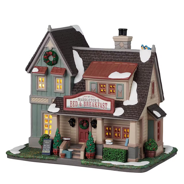 Waddleton's Bed & Breakfast Incl. Adaptor 100 Ma (White) Lemax Christmas Village Illuminated Building - Mill Race Garden Centre