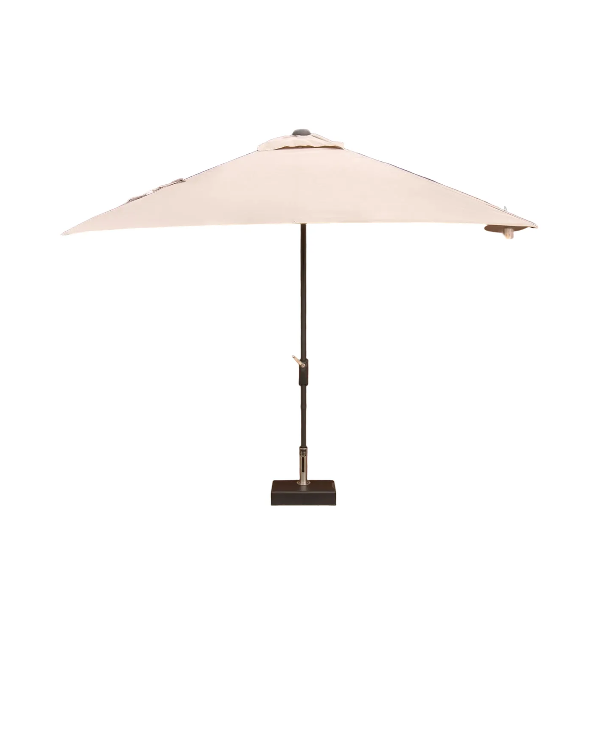 Kettler wall-mount rectangular balcony parasol with auto tilt and night cover, designed for outdoor shading and wind resistance.
