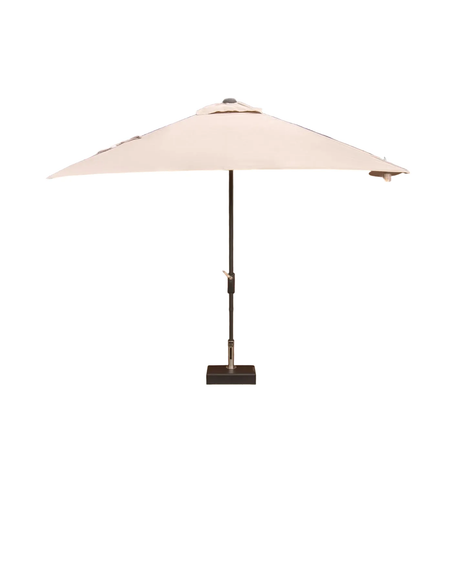 Kettler wall-mount rectangular balcony parasol with auto tilt and night cover, designed for outdoor shading and wind resistance.