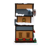 Lemax Winter Skate Shop illuminated building from Wally's Winter Skate Shop Christmas Village display.