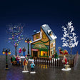 Lemax Wally's Winter Skate Shop illuminated building from the Christmas Village series, featuring festive holiday decorations and lights.