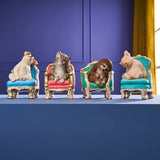 Werner Voß luxury German cat figurine, 20cm, snoozing cat on armchair ornament, detailed indoor decorative kitten sculpture