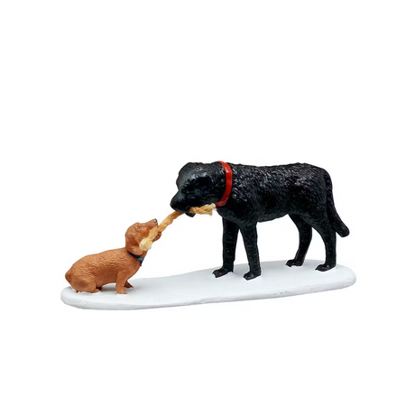 "Who's Pulling Who?" Lemax Christmas Village Figurine - Mill Race Garden Centre