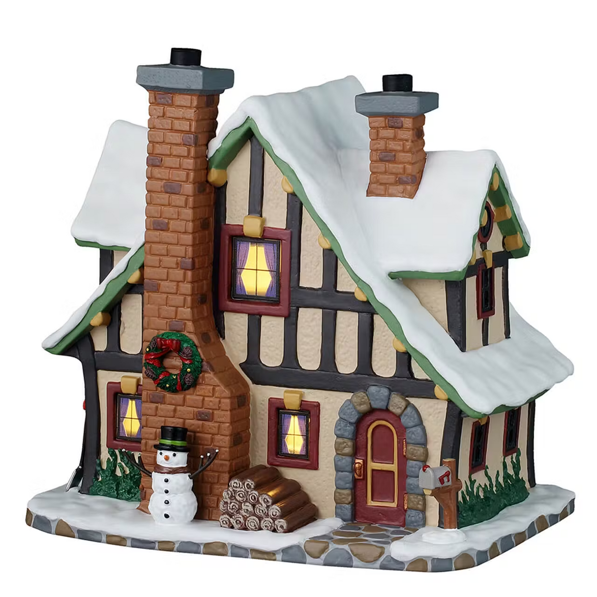 Winter Holiday Lodge Incl. Adaptor 100 Ma (White) Lemax Christmas Village Illuminated Building - Mill Race Garden Centre