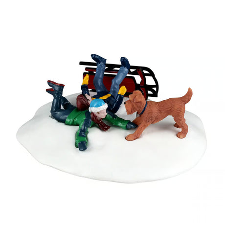 Lemax Winter Wipeout Christmas Village table accent featuring a snowy winter scene with festive holiday details.