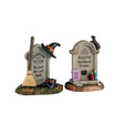 Witch Tombstones Set Of 2 Lemax Spooky Town Accessory - Mill Race Garden Centre