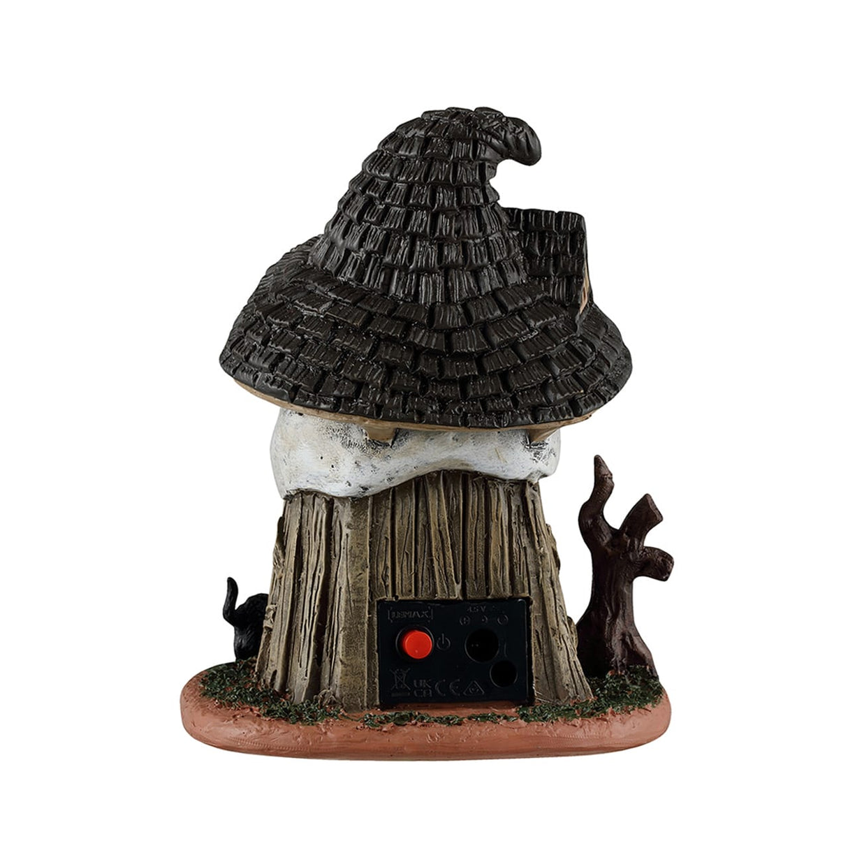 Lemax Spooky Town witch's skull hut table accent with spooky architecture and eerie details for Halloween decor.