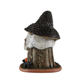 Lemax Spooky Town Witch's Skull Hut table accent featuring a spooky witch's hut with skull details for Halloween decor.
