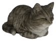 Real Life Dreaming Tabby Cat ornament by Vivid Arts, detailed resin figurine showcasing a lifelike tabby cat in a natural pose.
