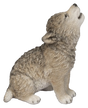 Vivid Arts Real Life howling wolf cub ornament, detailed animal figurine with realistic fur and expressive face, 15cm tall.