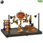 Lemax Spooky Town ZOOMIE BROOMS FLYING SCHOOL model with flying broomsticks and spooky school building in a Halloween display