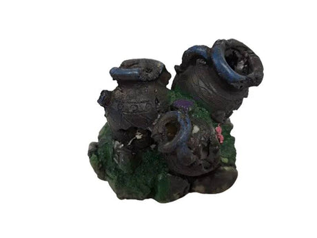 3 Rustic Mini Pots Aquarium Ornament - Mill Race Garden Centre