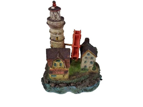 Castle with Red Wheel Aquarium Ornament - Mill Race Garden Centre