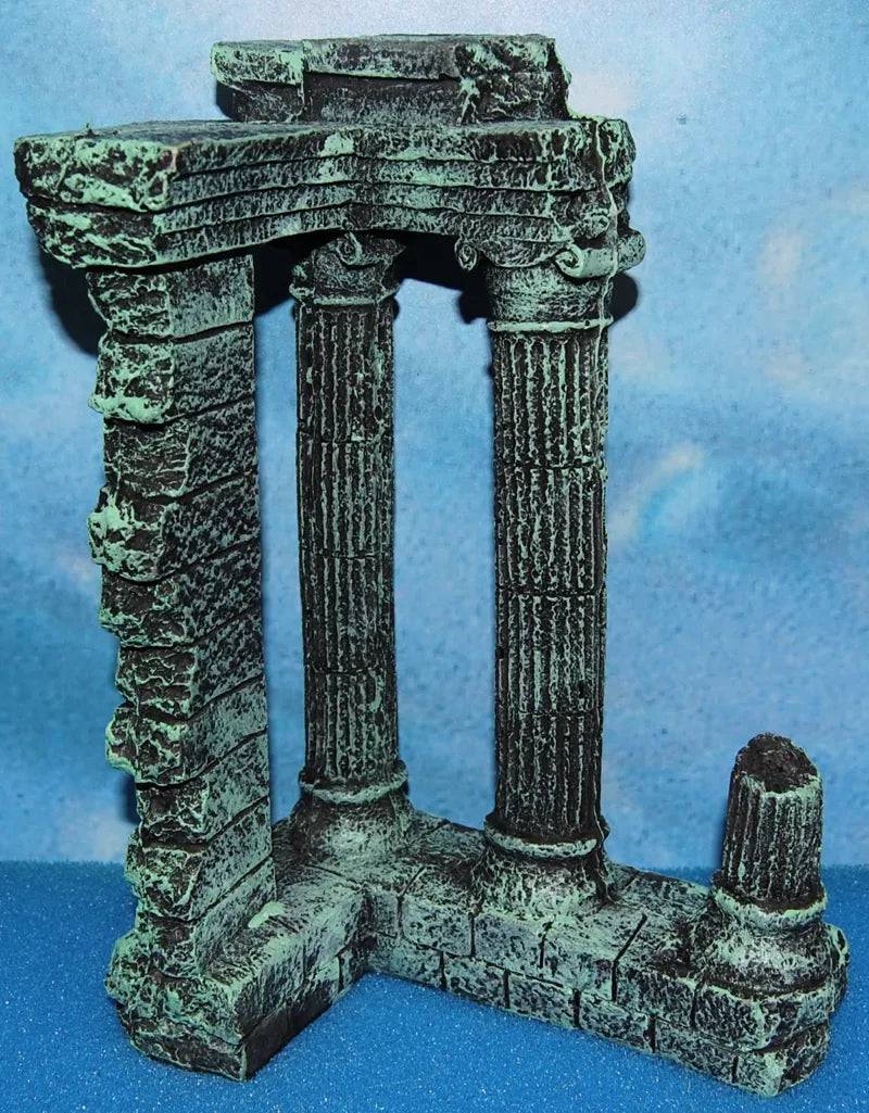 Three Column Roman Ruin Aquarium Resin Ornament 25cm - Mill Race Garden Centre