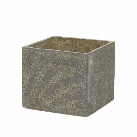 Apta 25cm Cut Stone Cube Planter - Mill Race Garden Centre